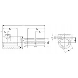 PTO reduktorius vidinis 1 3 8 z 6 išorinis 1 3 8 z