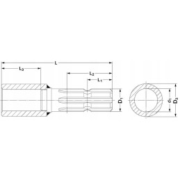 PTO reduktorius vidinis 35 mm išorinis 1 3 8
