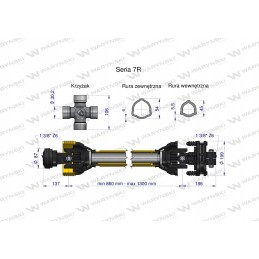 Kardaninis velenas 860 1300mm 970nm Warynski