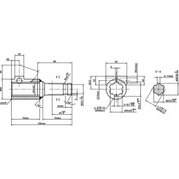 PTO reduktorius vidinis 1 3 8 z 6 išorinis 1 1 8 z