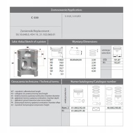 Ursus C 330 Zlotecki variklio remonto komplektas