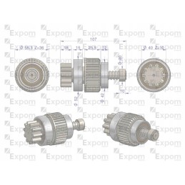 Starterio movos mazgas su MF3 M reduktoriumi