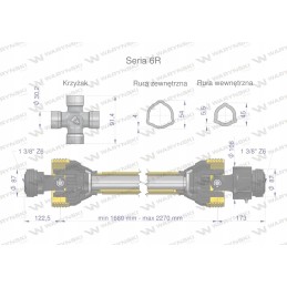 Šarnyrinis ir teleskopinis velenas 1660 2270mm 830nm mova