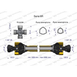 Kardaninis velenas 1650 2280 830nm ce 6r warynski