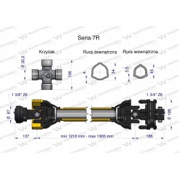 kardaninis velenas 1210 1900 970 z6 13 4 warynski sprz