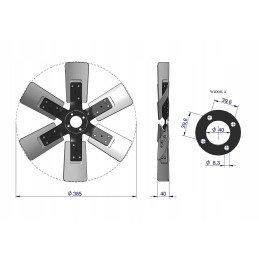 Radiatoriaus ventiliatorius 46513440 Zetor C 360 Čekas