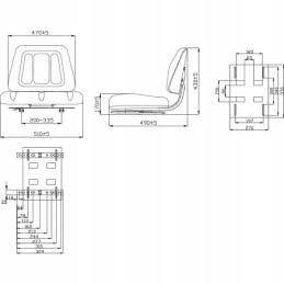 Padalinta sėdynė 430x490 mm gopart ts20000