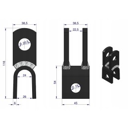 PC 330 viršutinės pakabos šakės