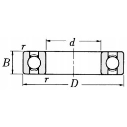 Rutulinis guolis paprastai 35x62x14mm ina fag 6007 ina