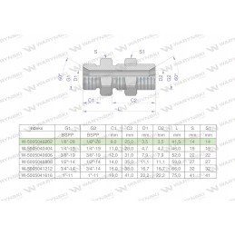colių pertvaros hidraulinė jungtis bb 1 8