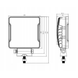 Darbo lempa 16x LED kvadratinis autobusų traktorius