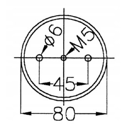 Apvali gabaritinė lempa 12v, balta, užsukama, geka