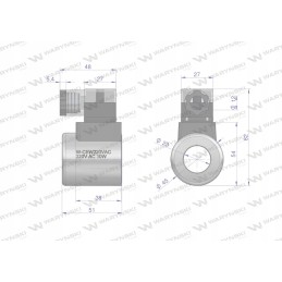 Solenoidinio vožtuvo skirstytuvo ritė 220v ac 30w Warynski