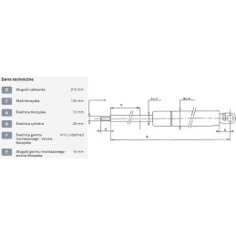 Dujinė spyruoklė l 310 mm 300n stabilus ca729515