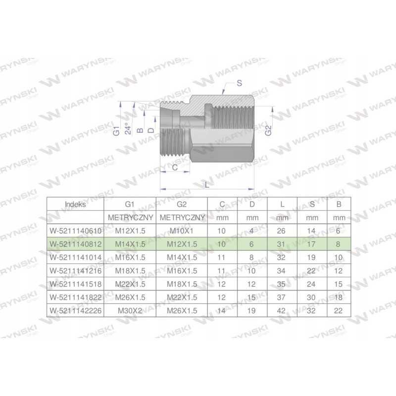 Metrinė hidraulinio diferencialo įvorė AB M14x1