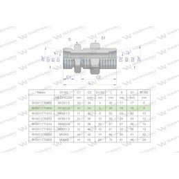 Metrinė pertvaros hidraulinė jungtis bb m14x1
