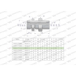 Metrinė pertvaros hidraulinė jungtis bb m16x1