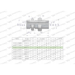 Metrinė pertvaros hidraulinė jungtis bb m16x1