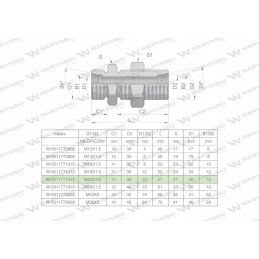 Metrinė pertvaros hidraulinė jungtis bb m22x1