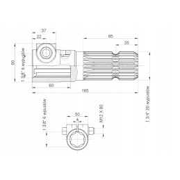 Reduktoriaus kardaninio veleno adapteris varžtui 1 3 8 6