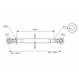 Centrinė jungtis cat4 32 32 m40x3 540 790mm