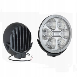 Tolimųjų šviesų priekinis žibintas su LED ir chromuotu rėmu