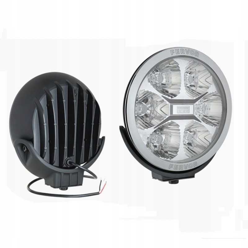 Tolimųjų šviesų priekinis žibintas su LED ir chromuotu rėmu