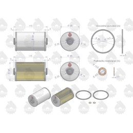 Kuro filtro įdėklų komplektas kwp010x c 330 360 38