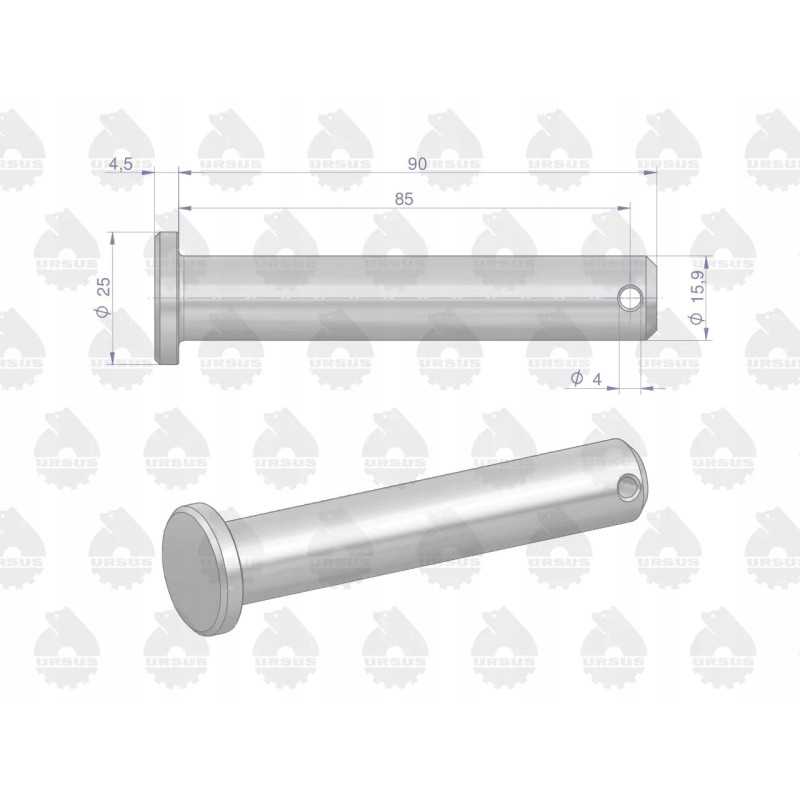 Pc 330 pakabos tvirtinimo kaištis, originalus Ursus