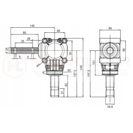 Aliuminio eco 1 kampinė pavara 1 PTO 93mm hidrolideris