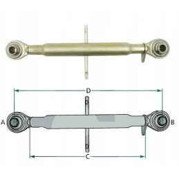 Viršutinė jungties strypas 305 375 mm fi 25 4 m30x3 5
