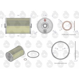 Pirminis kuro filtro įdėklas wp10 5 ac 385 zetor p