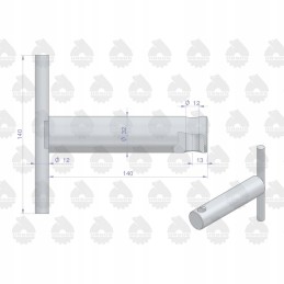 Apatinės prikabinimo šakės kaištis c 360 arba ursus