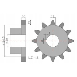Ratas su 16 1 fi 30 barstytuvu 2208050041