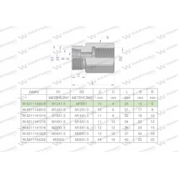 Metrinė hidraulinio diferencialo įvorė AB M12x1