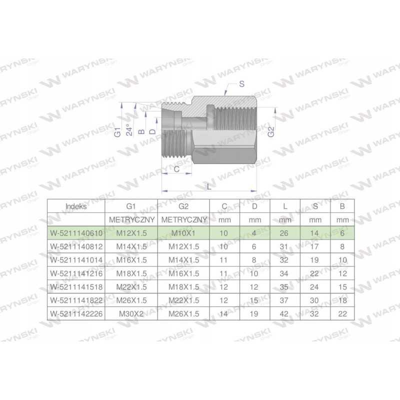 Metrinė hidraulinio diferencialo įvorė AB M12x1