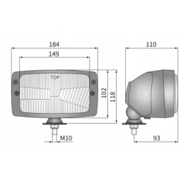 Priekinis žibintas r2 wesem re 33300 184x102mm zetor