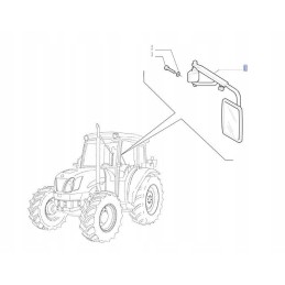 Kairysis galinio vaizdo veidrodėlis new holland cnh 47128383