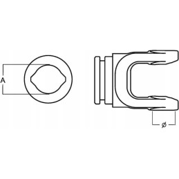 Šakė ant profiliuoto vamzdžio su 48x4 spyruokliniu žiedu