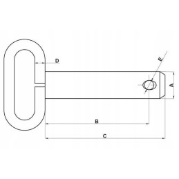 Z519157kr kaištis su rankena ir apsauga 19