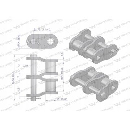 Grandinės jungtis, tiesi plokštė, p20b 2 r2 1 1 4