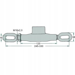 Rankenos įtempiklio sagtis 245 330mm m16x2 0