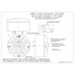 Apvalus galinis žibintas buvo w19d 232