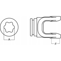 Šakė ant profiliuoto vamzdžio su 51x5 spyruokliniu žiedu