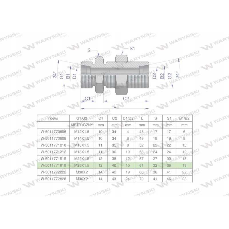 Metrinė pertvaros hidraulinė jungtis bb m26x1