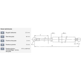 Dujinė spyruoklė l213 mm 850n stabilus ca9485wj