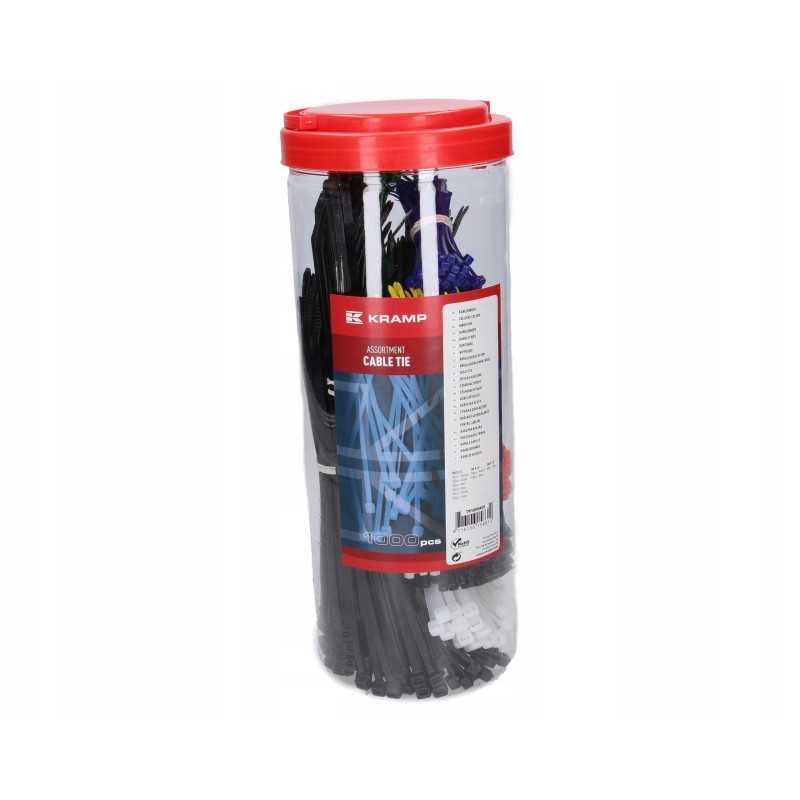 Kabelių raištelių komplektas, kabelių raiščiai, 1000 vnt