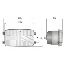 Priekinis žibintas h4 wesem re 21479 156x93mm zetor