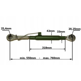 Centrinė jungtis, traukimo strypas 550 760mm m27x3