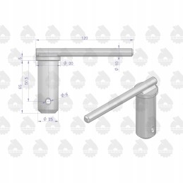 Viršutinis prikabinimo kaištis C 385 originalus Ursus